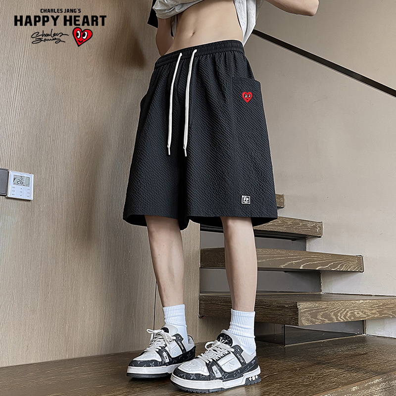 查尔斯桃心 2025年夏季新款直筒宽松休闲运动五分短裤男女同款