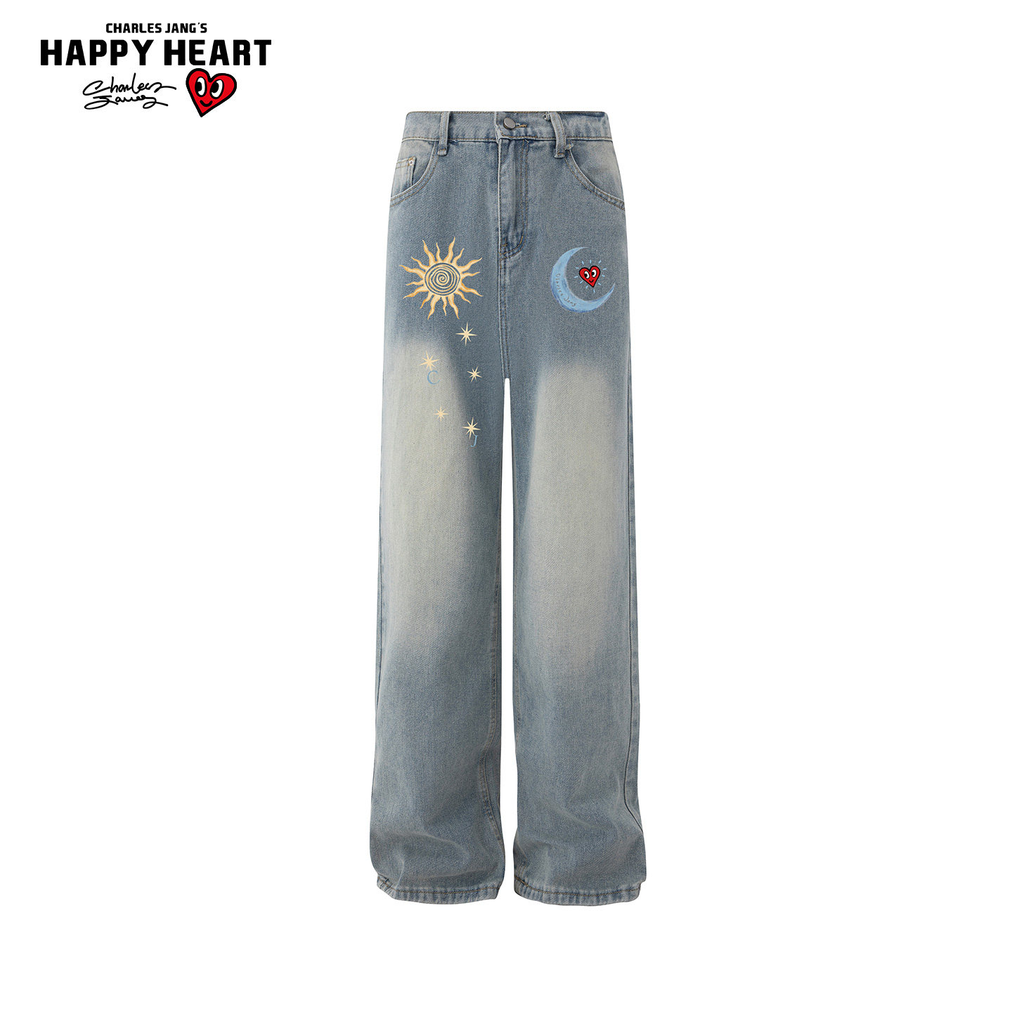 查尔斯桃心牛仔裤男女同款2025新款宽松休闲复古水洗休闲直筒裤子,男装,牛仔裤,淘宝优惠券,粉丝福利购,淘宝优惠卷