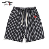 条纹短裤 男夏季 宽松2025新款 查尔斯桃心 夏威夷休闲沙滩五分裤