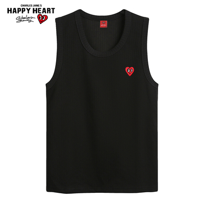 查尔斯桃心肌理感竖纹冰丝背心