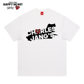 爱心趣味印花白色半袖 查尔斯桃心 纯棉宽松2026新款 t恤男夏季 短袖