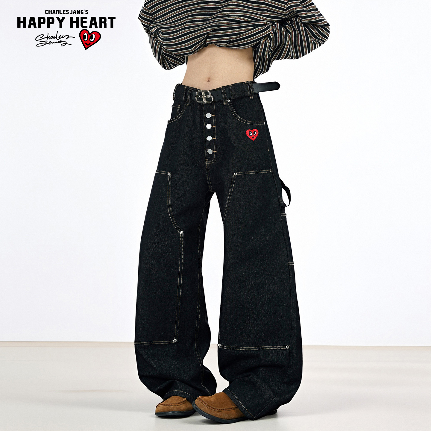 查尔斯桃心牛仔裤男2025春秋季