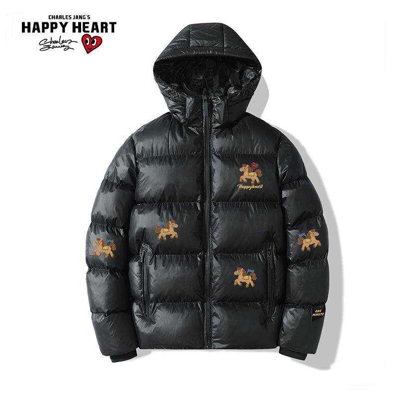 查尔斯桃心美式复古冬季小马印花黑金石墨烯隔热加厚保暖棉服外套,男装,棉衣,淘宝优惠券,粉丝福利购,淘宝优惠卷