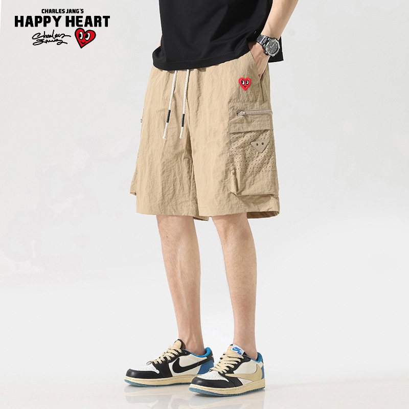 查尔斯桃心短裤休闲裤