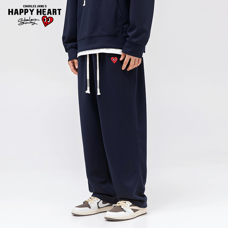 查尔斯桃心宽松休闲长裤