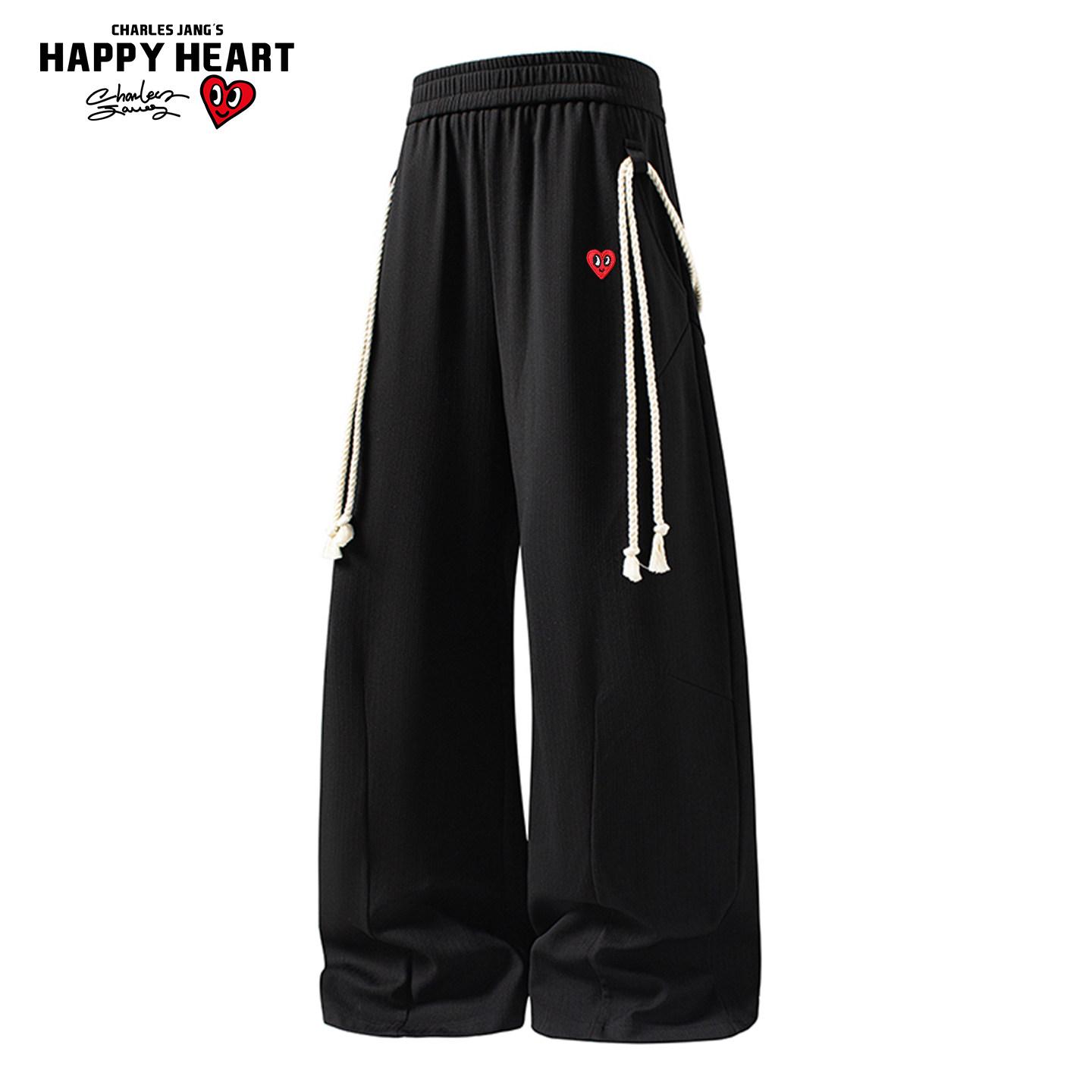 查尔斯桃心重磅卫裤男春秋季直筒阔腿裤美式潮流百搭运动休闲裤子,男装,休闲裤,淘宝优惠券,粉丝福利购,淘宝优惠卷