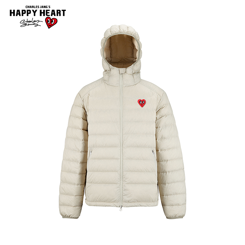 查尔斯桃心休闲排骨连帽羽绒服男士冬季2025