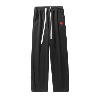 查尔斯桃心直筒休闲裤宽松