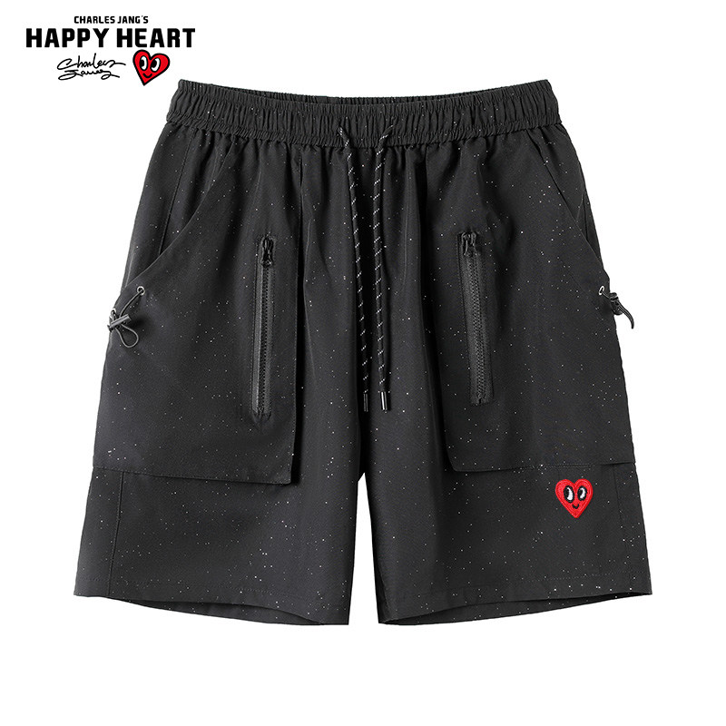 查尔斯桃心 满天星短裤男夏季2025新款大口袋拉链亮片直筒休闲,男装,短裤,淘宝优惠券,粉丝福利购,淘宝优惠卷