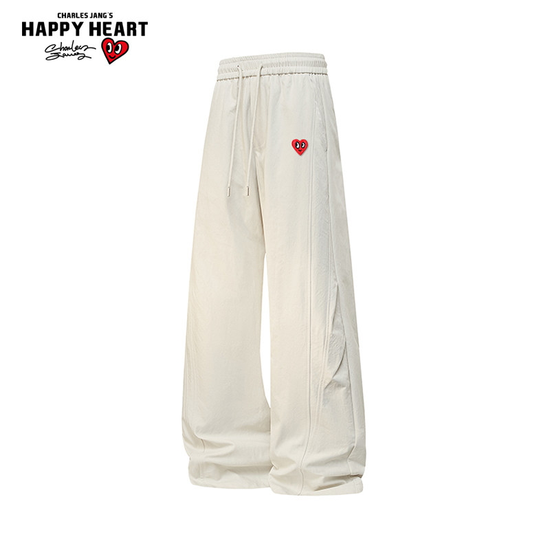 查尔斯桃心美式垂感弯刀休闲长裤男女新款春秋季2026百搭直筒裤子