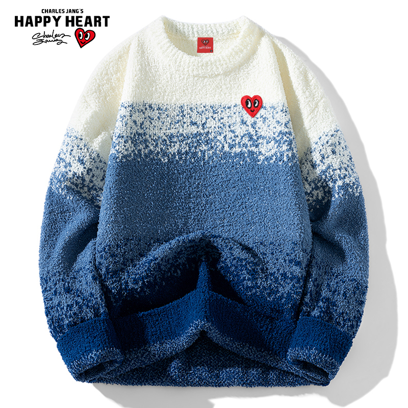 查尔斯桃心爱心圆领毛衣