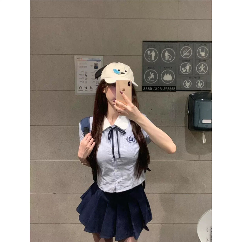 樱岛学姐蓝色学院衬衫百褶裙jk