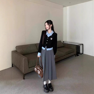 t恤外套JK制服襯衫 a字半身裙子連衣裙百褶裙女秋冬春夏兩件套裝