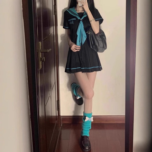 學(xué)院風(fēng)日系校供感jk制服套裝 水手服上衣百褶裙兩件套 女夏季