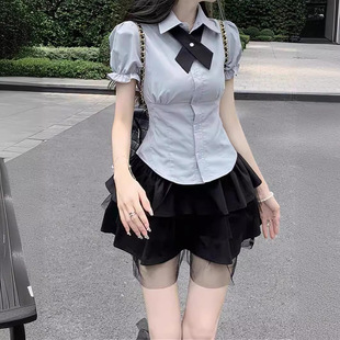 2025潮小個子套裝 裙子日系JK制服短款 襯衫 女 學院風短裙半身裙夏季