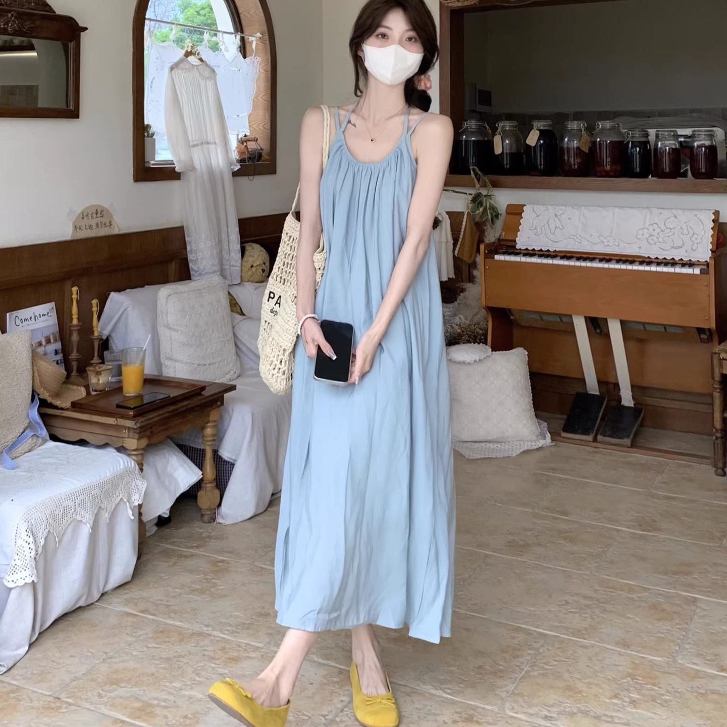 袖背心连衣裙子女夏季2025新款