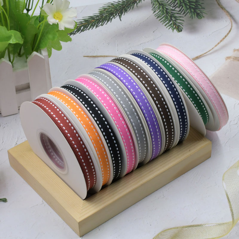 1cm双边跳线罗纹织带手工diy发饰蝴蝶结烘焙蛋糕包装丝带彩带绸带