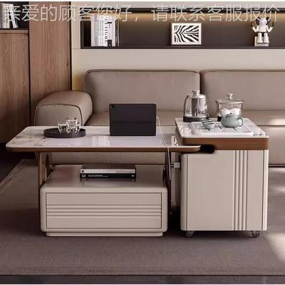 轻奢岩板茶小几烧水壶一功体茶台现代简67644约户型客家用多能泡