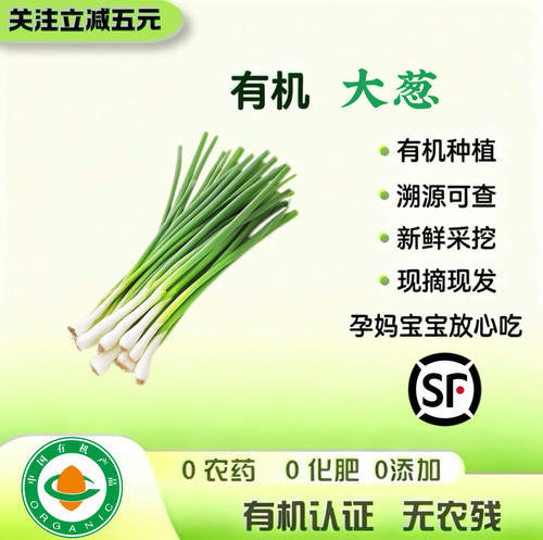3斤有机大葱 有机认证无农残 现摘现发 新鲜蔬菜生吃蘸酱顺丰上门