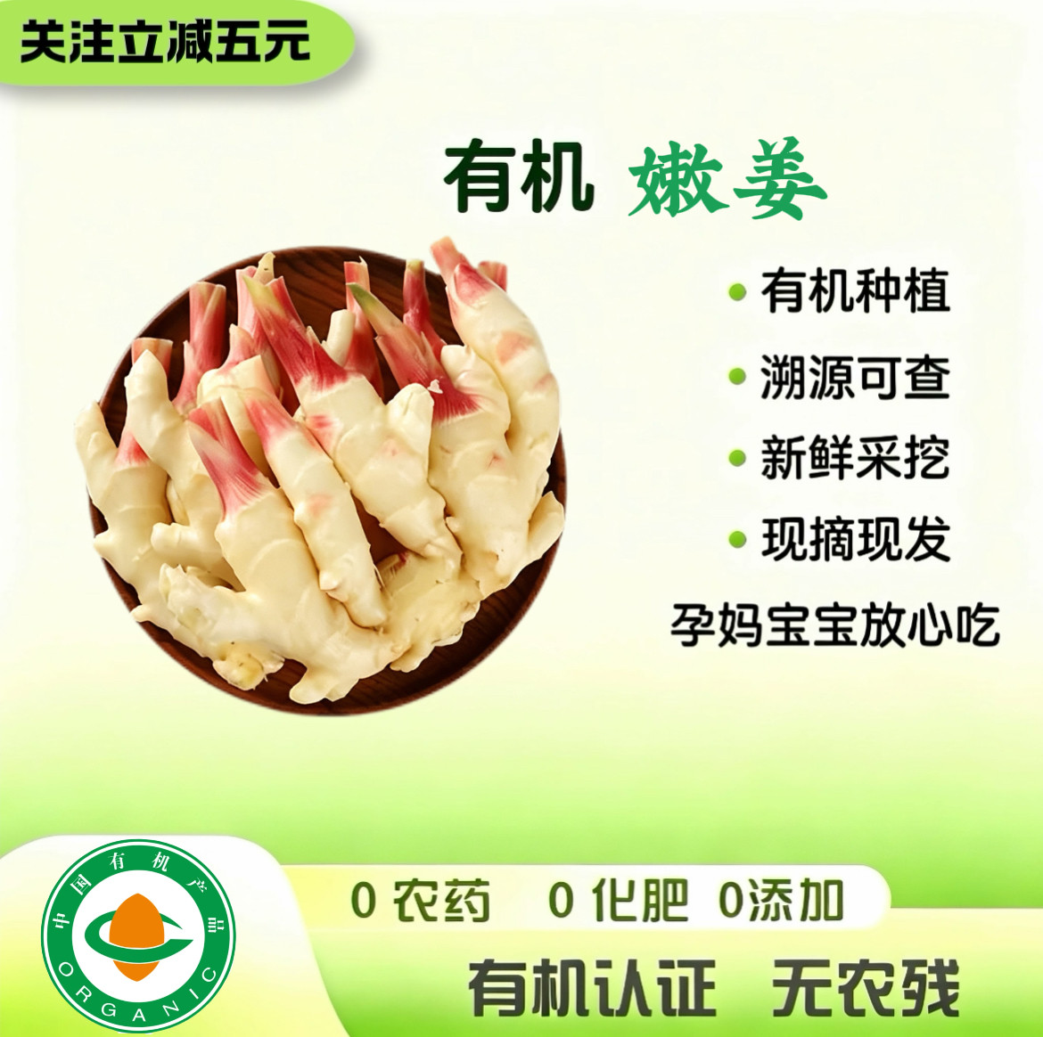 有机嫩姜5斤 有机认证 山东有机种植生姜嫩姜新鲜孕妇食用农产品