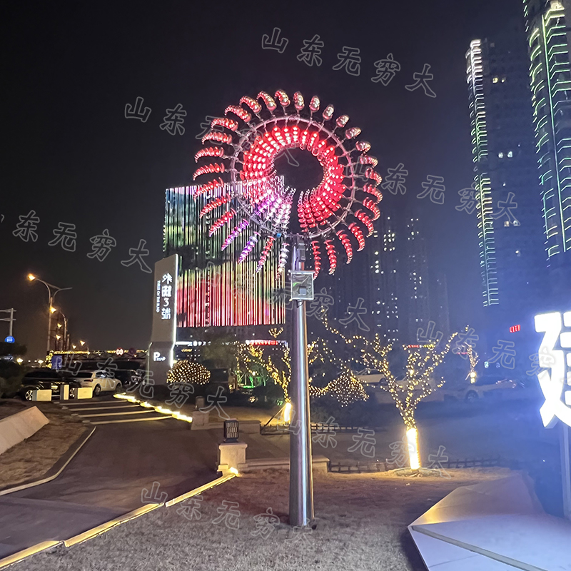 大型风动雕塑风动风车厂家 制作户外发光风动力装置配件 可加灯