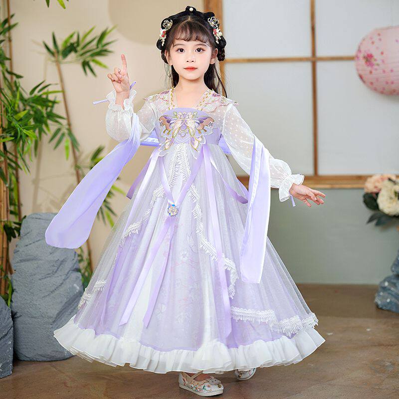 女童汉服2024春季新款儿童连衣裙古装超仙襦裙春秋小女孩古风唐装