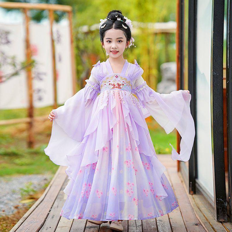 女童2025新款连衣裙春秋古风唐装中秋节汉服夏季儿童超仙古装春季