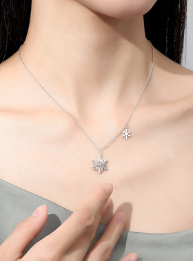 雪花999纯银项链女款2025新款项链高级感轻奢小众百搭时尚高颜值