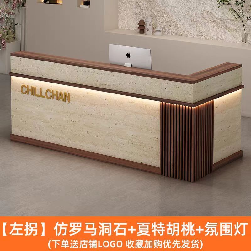 吧台接待柜台收银台店铺小型柜台美容院服装店转角柜台奶茶店前台