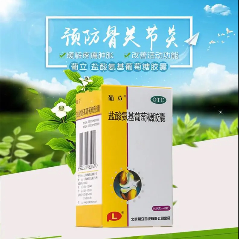 【葡立】盐酸氨基葡萄糖胶囊 240mg*42粒/瓶 OTC药品/国际医药 风湿骨外伤 原图主图