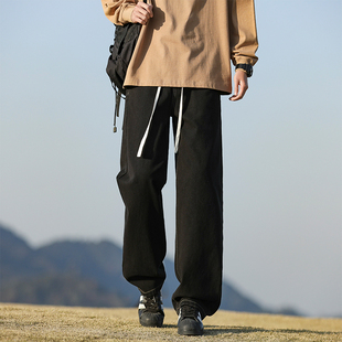 牛仔裤男秋冬季直筒宽松潮流休闲长裤男款拖地百搭秋天裤子