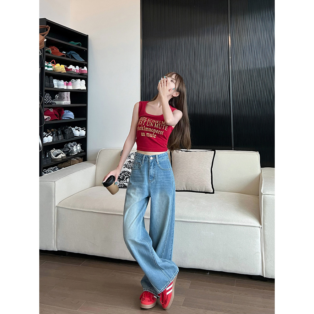 王家有鱼小个子怀旧色弯刀裤女2025年新款高腰牛仔裤显高显瘦长裤,女装/女士精品,牛仔裤,淘宝优惠券,粉丝福利购,淘宝优惠卷