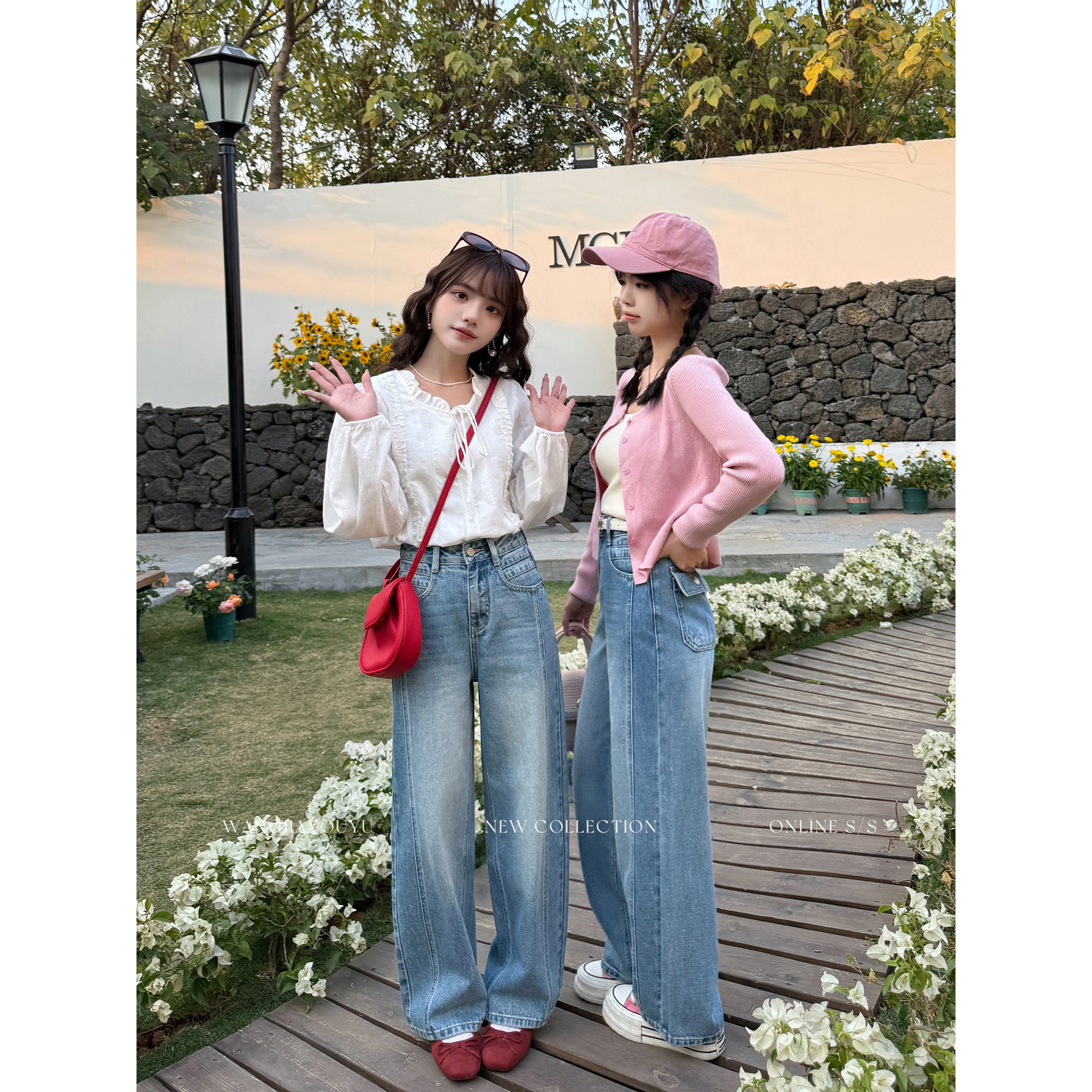 王家有鱼【小个子定制】早春复古蓝弯刀阔腿裤2026新款牛仔裤女款,女装/女士精品,牛仔裤,淘宝优惠券,粉丝福利购,淘宝优惠卷