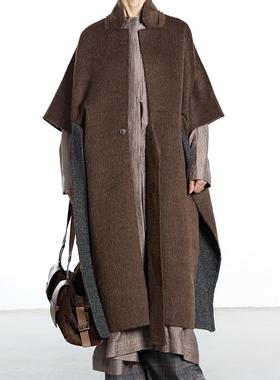 UNCOGUSO 秋冬复古宽松气质长款斗篷毛呢外套KS10-M1036