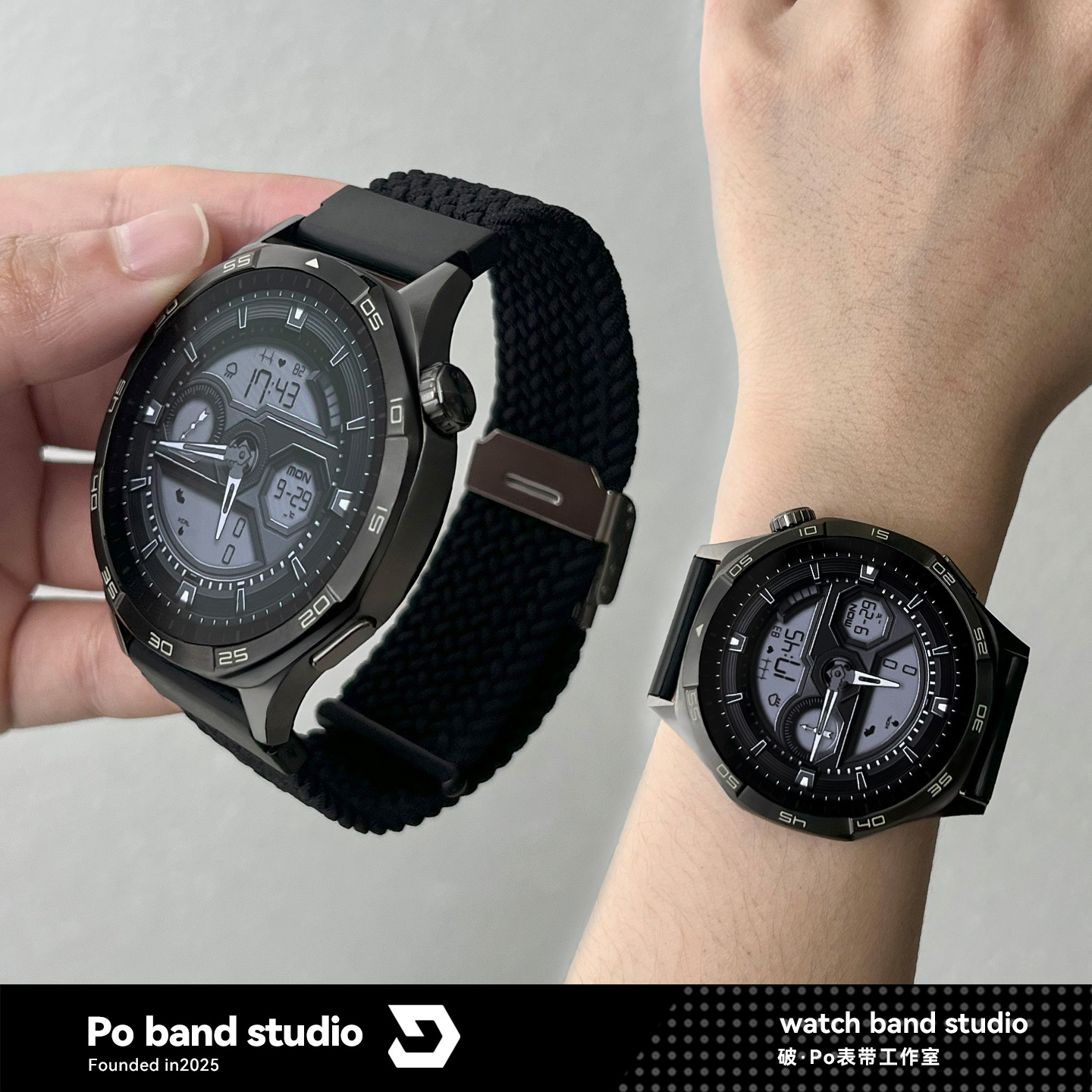 适用于GT6华为GT5表带尼龙编织GT4金属扣watch3小米oppo/fit4荣耀