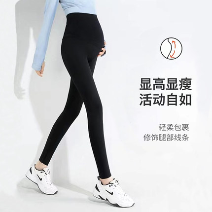 孩儿妈孕妇打底裤秋冬外穿加绒加厚小个子冬季瑜伽芭比鲨鱼裤子冬