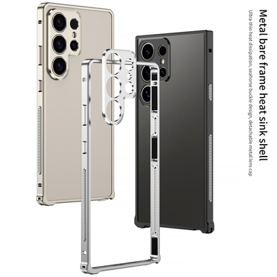 适用三星S24ultra手机壳金属边框s25Ultra海马扣防摔带镜头圈保护壳Galaxys23ultra超薄铝合金男女裸机手感