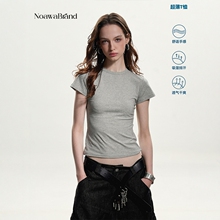 NoawaBrand|辣妹高级感休闲抗皱百搭基础修身短款正肩短袖T恤女