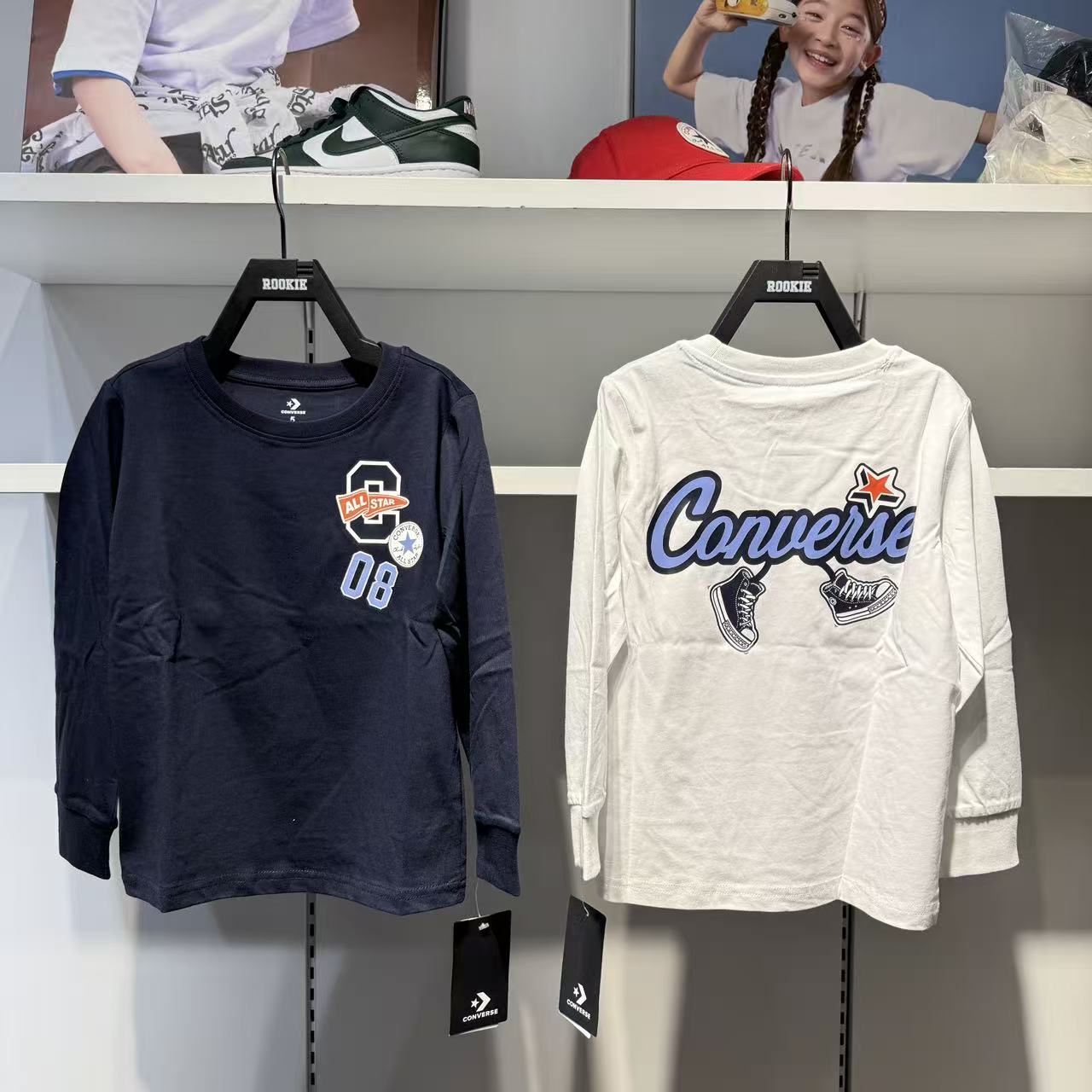 Converse匡威26年秋款男女儿童针织纯棉圆领套头长袖T恤CV2532912