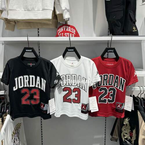 JORDAN正品男女儿童24年夏款Aj篮球运动速干短袖薄T恤衫JD2422040