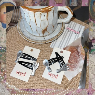 是小餐具吖！出口 千禧decora涩谷可爱叉子勺子BB发夹刘海夹头饰