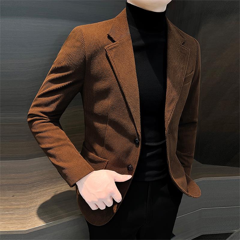 轻奢时尚男士西装外套春秋商务休闲男装衣服单西痞帅高级感西服潮