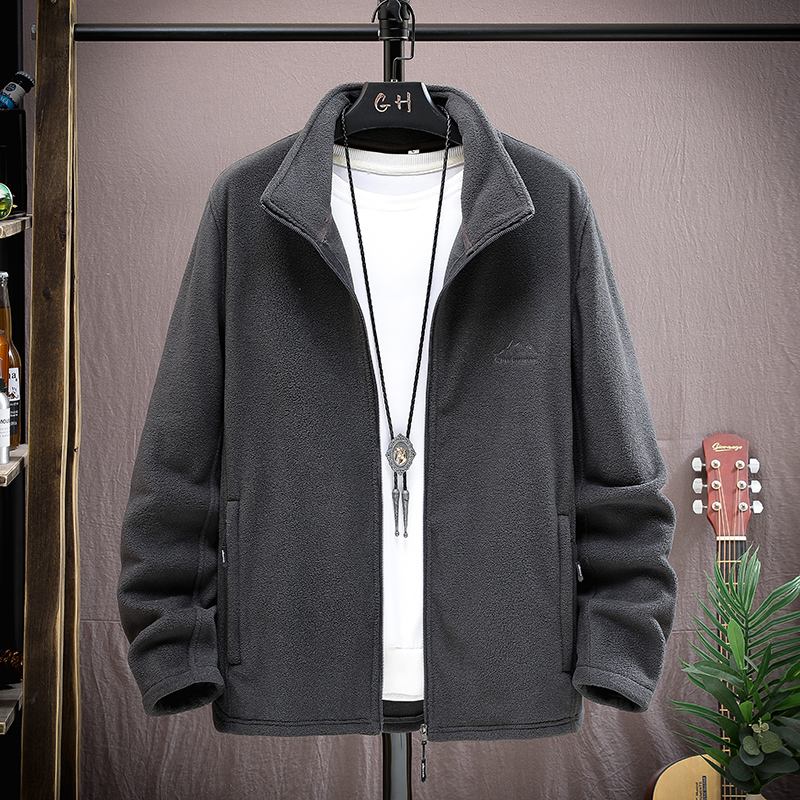 轻奢抓绒衣男摇粒绒外套上衣户外2025年春秋冬加厚卫衣帅气上衣潮