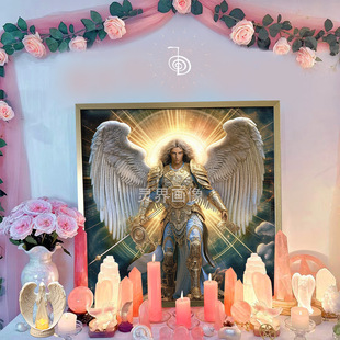 大天使爱瑟瑞尔Angel Azrael祭坛画像挂画客厅书房灵气装饰照片画