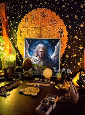 灵气空间装饰画爱瑟瑞尔天使画像Angel Azrael照片画客厅祭坛摆件