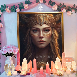 北欧天后仙女弗丽嘉Frigg灵摆祭坛画像画框相框照片画 可来图定制