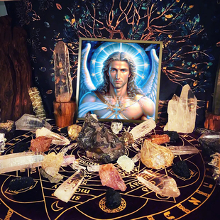 灵气画像大天使乌列尔Uriel照片挂画水晶灵摆祭坛仪式挂像画定制