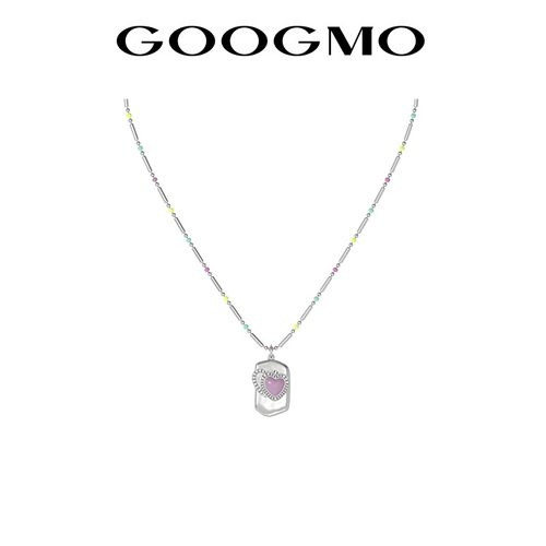紫色爱心吊坠项链GOOGMO女