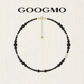 GOOGMO西西里娅系列黑玛瑙项链小众设计冷淡风锁骨颈链串珠choker