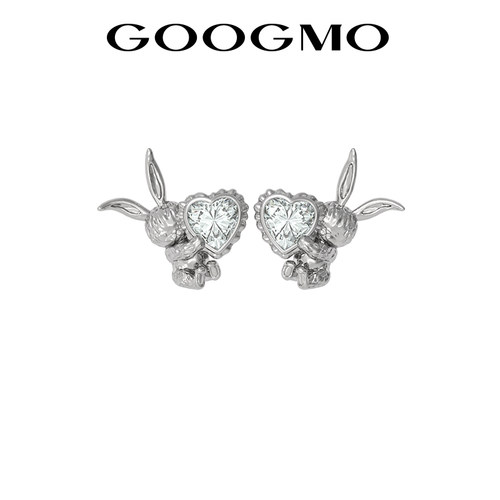 兔子耳钉GOOGMO小众设计感锆石女